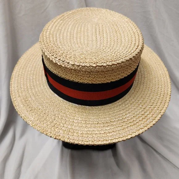 Boater Hat / Italian Straw / Skimmer Hat